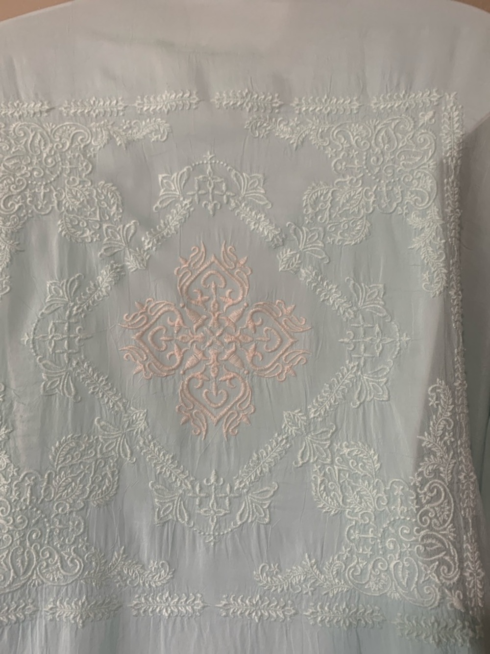 Johnny Was size M Mint Green Embroidered Collar Blouse - Picture 8 of 11